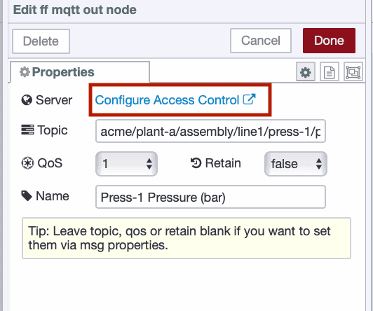 Configure MQTT Client Access Control